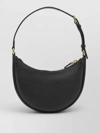 Valentino Half-moon Leather Shoulder Bag With Chain Strap In Black