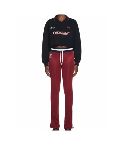 Off-white Polo Collar Cropped Sweatshirt In Black