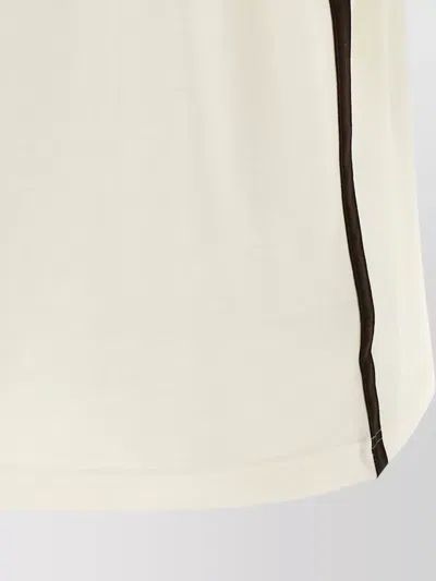 Ferragamo Gancini Crew Neck T Shirt Pocket Trim In White