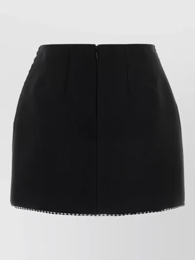 Prada High Waisted Stretch Blend Mini Skirt In Black