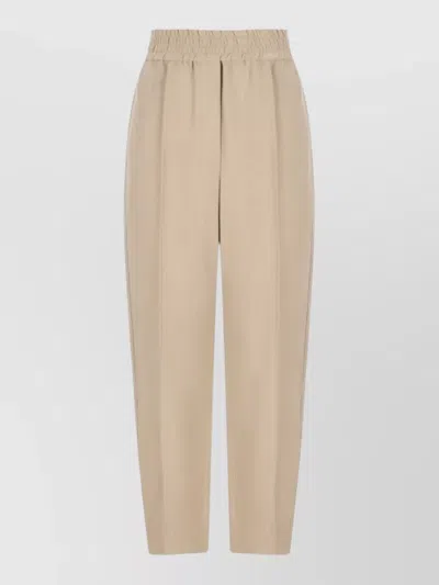 Brunello Cucinelli Linen Blend Trousers Pleated Front Pockets In Neutral