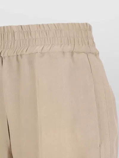 Brunello Cucinelli Linen Blend Trousers Pleated Front Pockets In Neutral