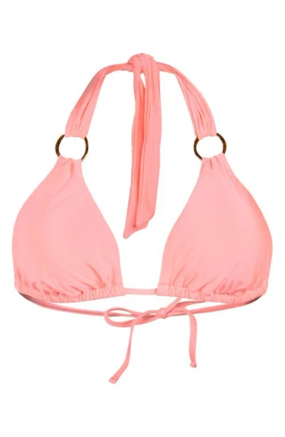 Sunshine 79 Solids Triangle Bikini Top In Pink
