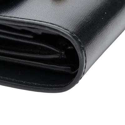 Pre-owned Celine Black Leather Wallet (tri-fold) ()
