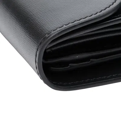 Pre-owned Celine Black Leather Wallet (tri-fold) ()