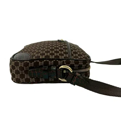 Pre-owned Celine Brown Canvas Leather Pochette Shoulder Bag ()