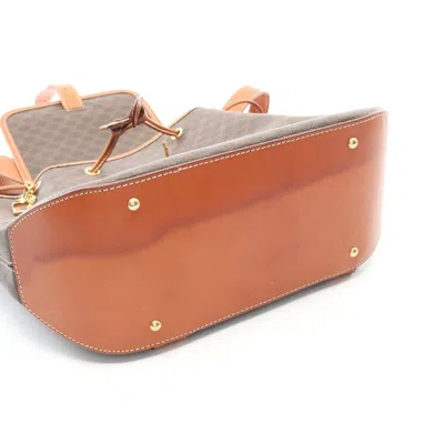 Pre-owned Celine Brown Coated Canvas Leather Backpack ()