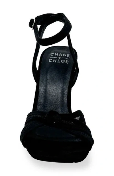 Chase & Chloe Chase And Chloe Gemini Knot Mesh Sandal In Black