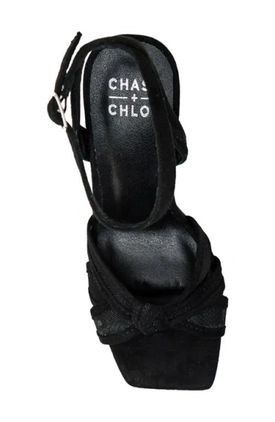Chase & Chloe Chase And Chloe Gemini Knot Mesh Sandal In Black