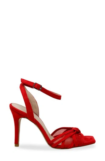 Chase & Chloe Chase And Chloe Gemini Knot Mesh Sandal In Red
