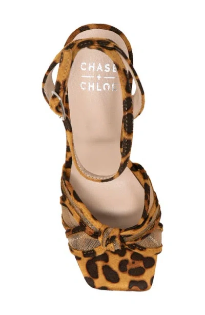 Chase & Chloe Chase And Chloe Gemini Knot Mesh Sandal In Brown