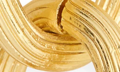Karine Sultan Ridged Link Drop Earrings In Gold