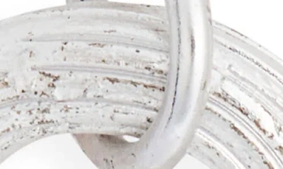 Karine Sultan Brushed Oval Drop Earrings In Silver