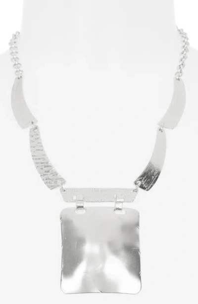 Karine Sultan Square Pendant Necklace In Silver