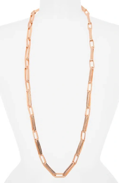 Karine Sultan Long Geometric Frame Necklace In Gold