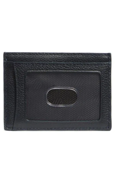 Johnston & Murphy Pebbled Leather Card Case In Blue
