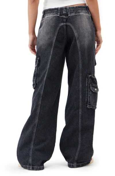 Bdg Urban Outfitters Cyber Y2k Denim Cargo Pants In Black