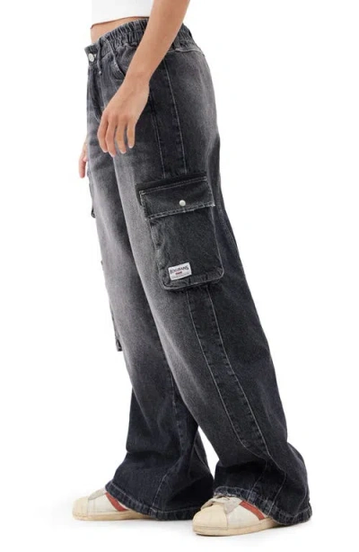 Bdg Urban Outfitters Cyber Y2k Denim Cargo Pants In Black