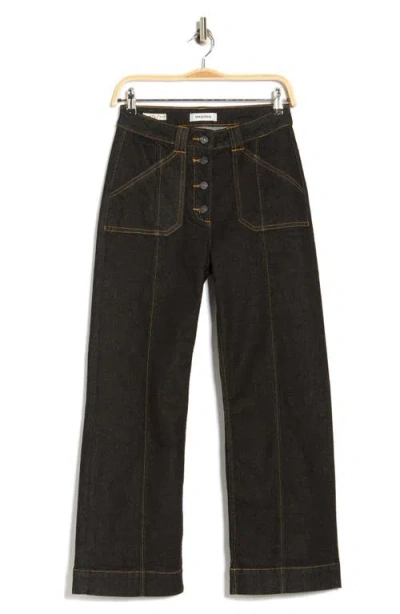 Vigoss Exposed Button Ankle Trouser Jeans In White