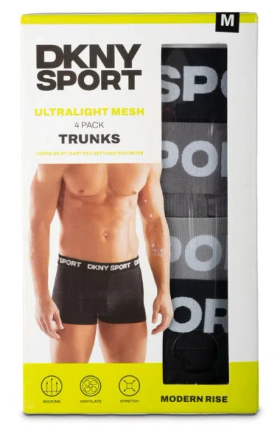 Dkny Pack Of 4 Assorted Trunks In Black