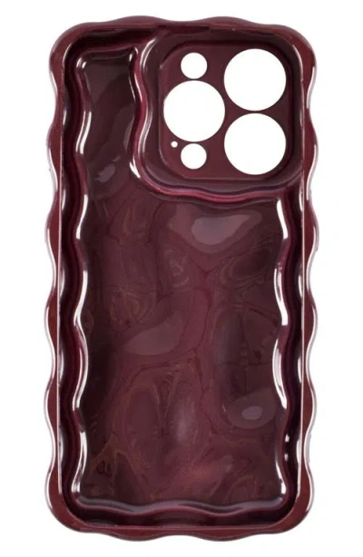 Auramma Meteorite Wavy Iphone 15 Pro Max Phone Case In Burgundy