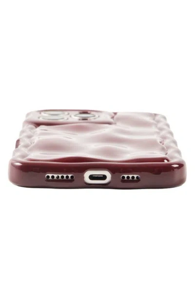 Auramma Meteorite Wavy Iphone 16 Pro Phone Case In Burgundy