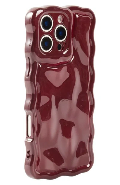 Auramma Meteorite Wavy Iphone 16 Pro Phone Case In Burgundy