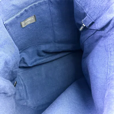 Pre-owned Chanel Navy Beach Bag Tote Bag () In Blue