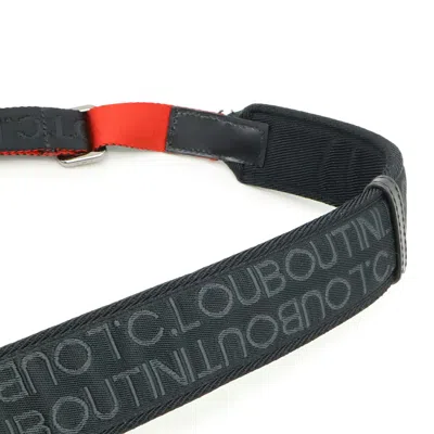 Pre-owned Christian Louboutin Black Red Color Nylon Leather Sling Bag () In Multi