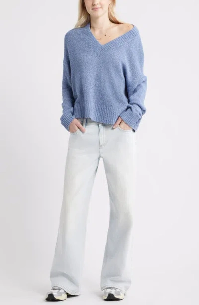 Bp. Oversize V-neck Sweater In Blue