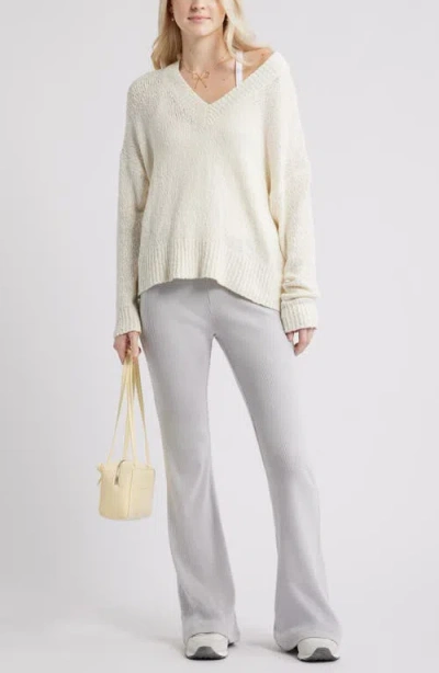 Bp. Oversize V-neck Sweater In Brown