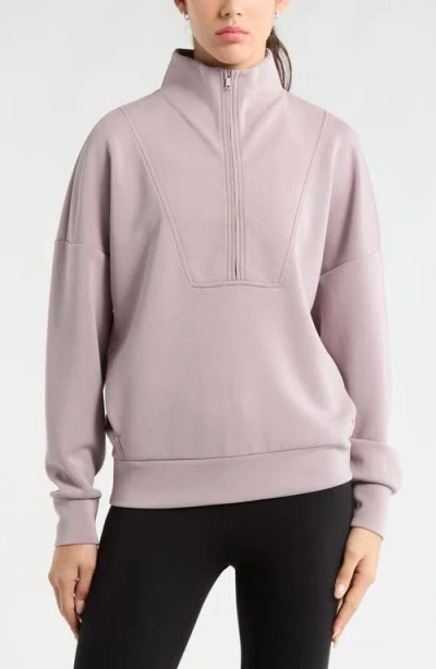 Zella Ultrasoft Half Zip Pullover In Brown