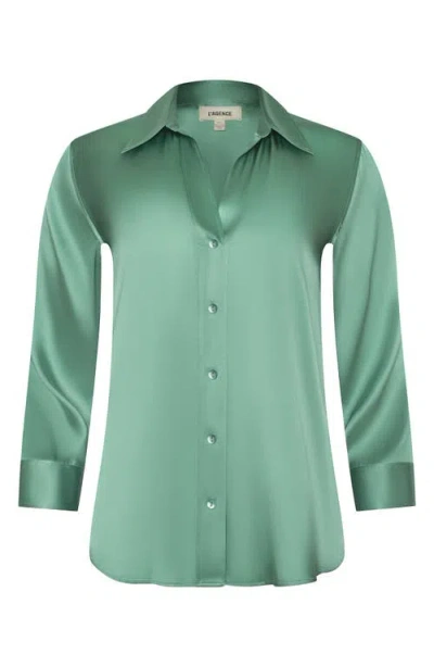 L'agence Dani Silk Charmeuse Blouse In Green
