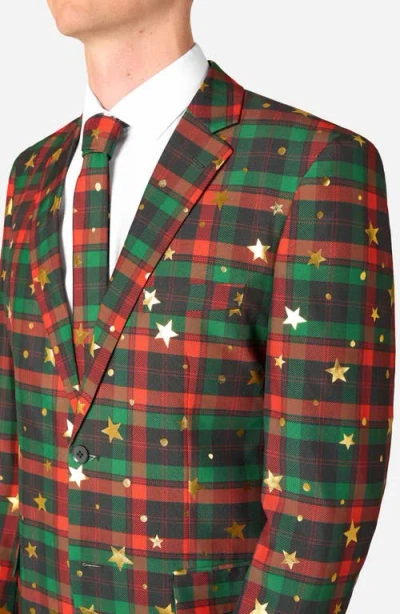 Opposuits Tartan Tidings Slim Fit Plaid Two-piece Suit & Tie Set In Multi