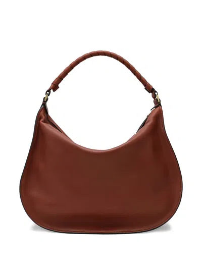 Chloé Marcie Braided-handle Shoulder Bag In Brown