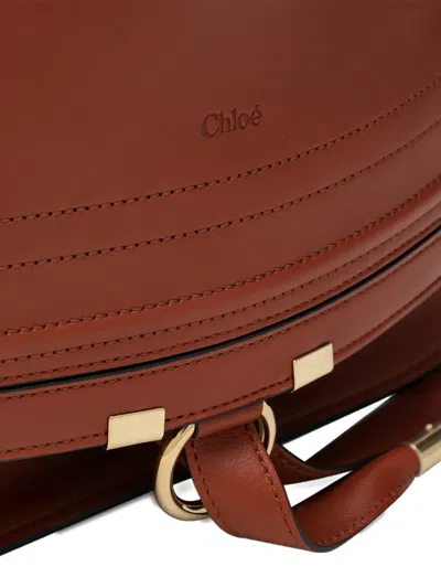 Chloé Marcie Braided-handle Shoulder Bag In Brown