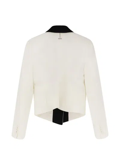 Alexander Mcqueen Women Wool Blazer With Satin Lapel In White