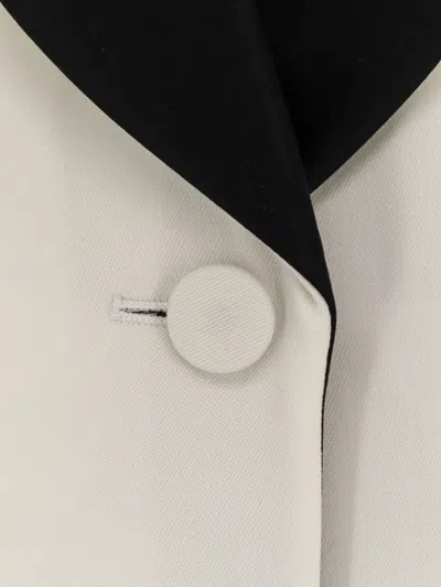 Alexander Mcqueen Women Wool Blazer With Satin Lapel In White