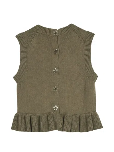 Cecilie Bahnsen Billie Ruffled Vest In Green