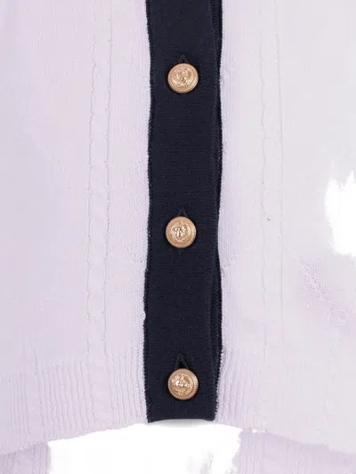 Balmain Cable-knit Button Tank Top In White