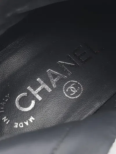 Pre-owned Chanel Coco Mark Matelasse Boots In Gray
