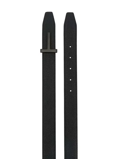 Tom Ford Logo-buckle Leather Belt In Brown