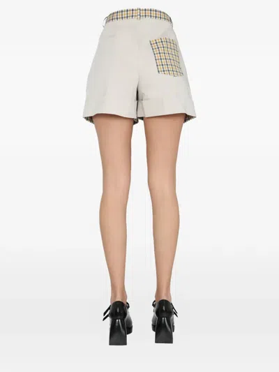 Baum Und Pferdgarten Pleated Checked Shorts In Neutral