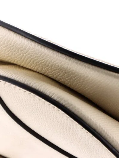 Pre-owned Dior Saddle Handbag Leather Medium Shoulder Bag In Neutral