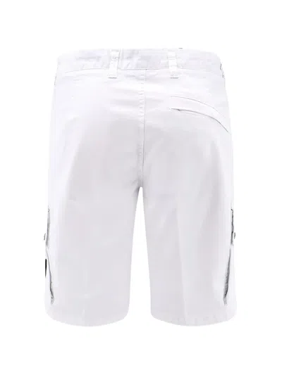 Stone Island Logo-patch Cargo Shorts In White