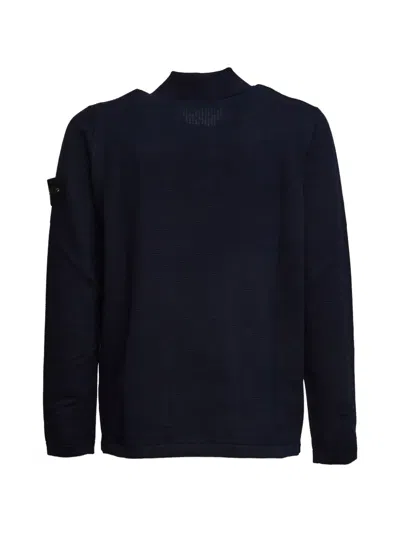 Stone Island Two-button Polo Shirt In Blue