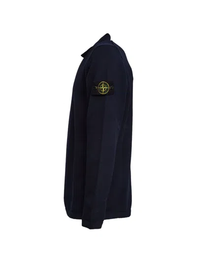 Stone Island Two-button Polo Shirt In Blue