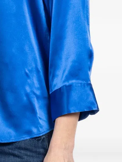 L'agence Dani Three-quarter Sleeve Top In Blue