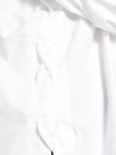 Balenciaga Oversized Button-front Shirt With Drawstring Hem In White