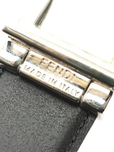 Pre-owned Fendi 2000s Logo-buckle Leather Belt In Brown